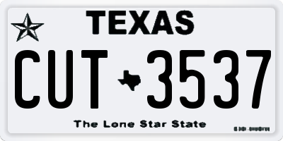 TX license plate CUT3537