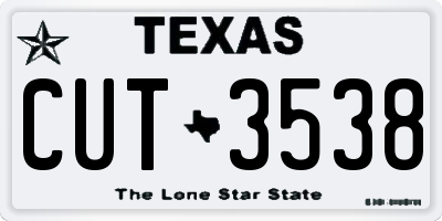 TX license plate CUT3538