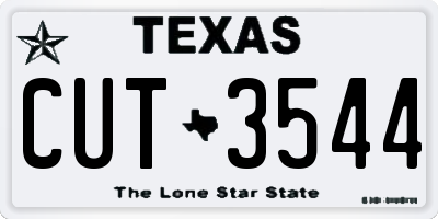 TX license plate CUT3544