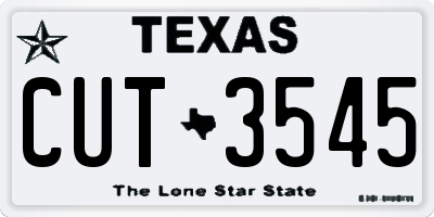 TX license plate CUT3545