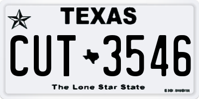 TX license plate CUT3546
