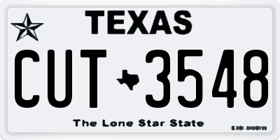 TX license plate CUT3548