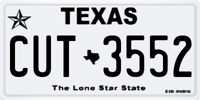 TX license plate CUT3552