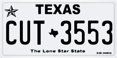 TX license plate CUT3553