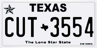 TX license plate CUT3554