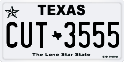 TX license plate CUT3555