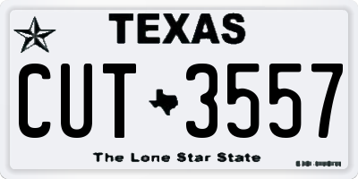 TX license plate CUT3557