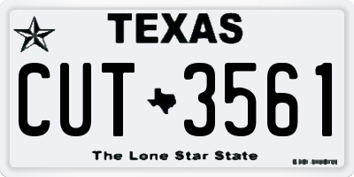 TX license plate CUT3561