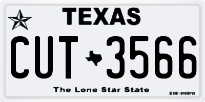 TX license plate CUT3566