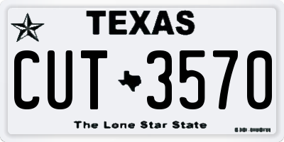 TX license plate CUT3570