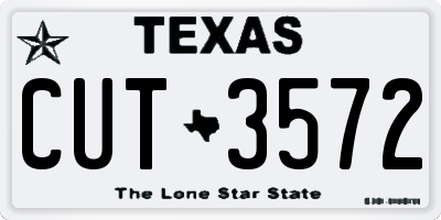 TX license plate CUT3572