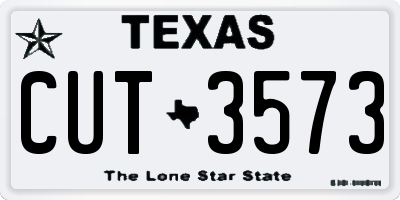 TX license plate CUT3573