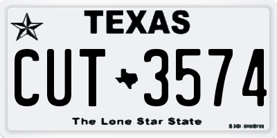 TX license plate CUT3574