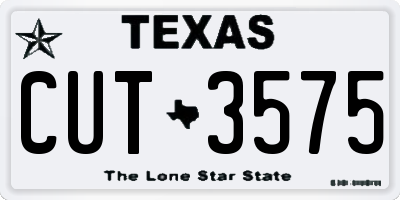 TX license plate CUT3575