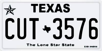TX license plate CUT3576