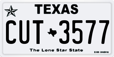 TX license plate CUT3577