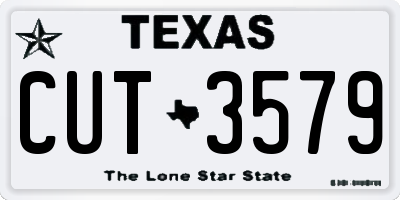 TX license plate CUT3579