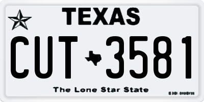 TX license plate CUT3581