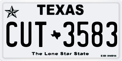 TX license plate CUT3583