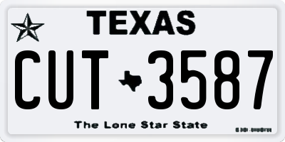 TX license plate CUT3587