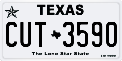 TX license plate CUT3590