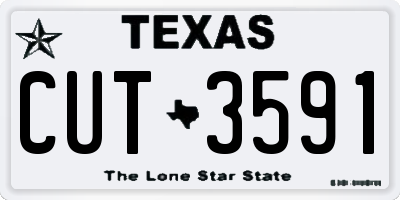 TX license plate CUT3591