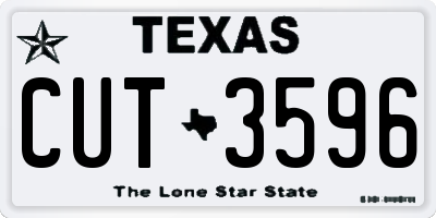 TX license plate CUT3596