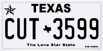 TX license plate CUT3599