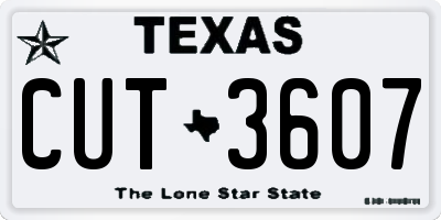 TX license plate CUT3607