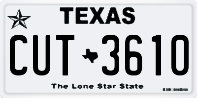 TX license plate CUT3610