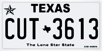 TX license plate CUT3613