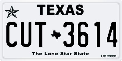 TX license plate CUT3614