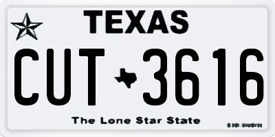 TX license plate CUT3616