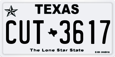 TX license plate CUT3617