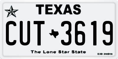 TX license plate CUT3619