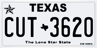 TX license plate CUT3620