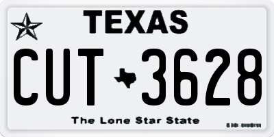 TX license plate CUT3628