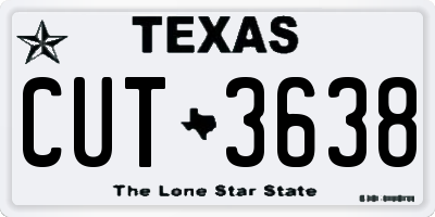 TX license plate CUT3638