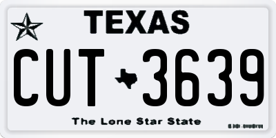 TX license plate CUT3639