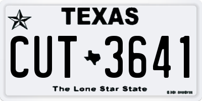 TX license plate CUT3641