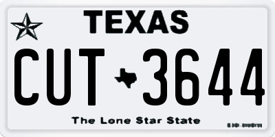 TX license plate CUT3644
