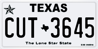 TX license plate CUT3645