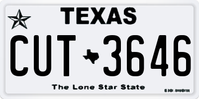 TX license plate CUT3646