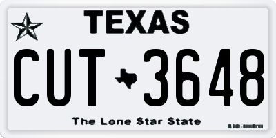 TX license plate CUT3648