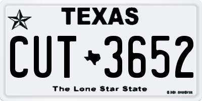 TX license plate CUT3652