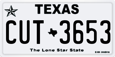 TX license plate CUT3653