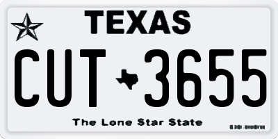 TX license plate CUT3655