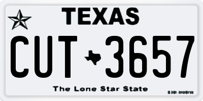 TX license plate CUT3657