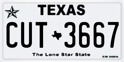TX license plate CUT3667