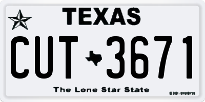 TX license plate CUT3671